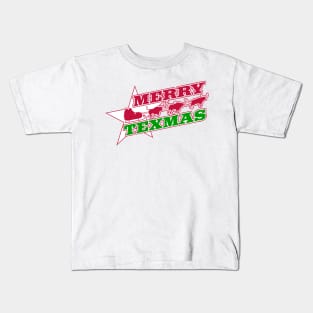 Merry Texmas - Flying Longhorns Kids T-Shirt